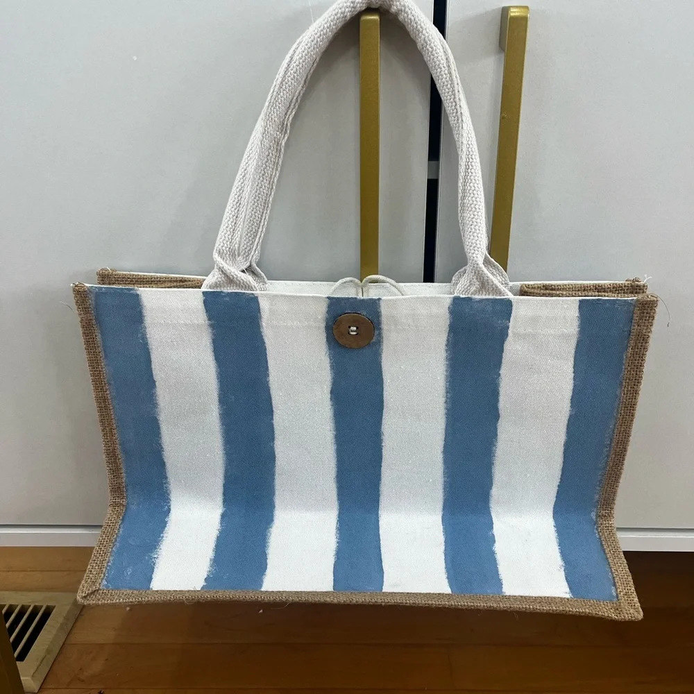 Strawberry Canvas Tote Bag - Green, Red, and Blue - Picture 3 of 8